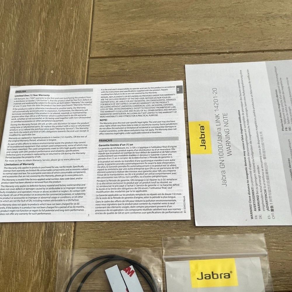 NEW OPEN BOX JABRA GN1000 REMOTE HANDSET LIFTER FOR DESK PHONES P/N 01-0369